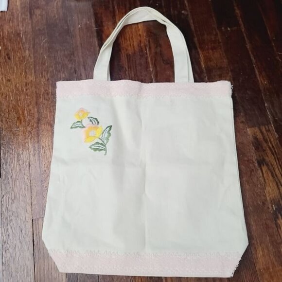 Handmade Faircore Canvas Shoulder Tote - Picture 4 of 11